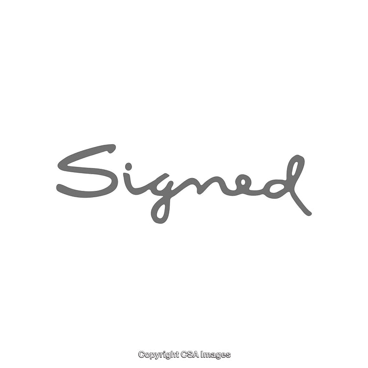 Minimalist Handwritten Script 'Signed' on a Clean White Background