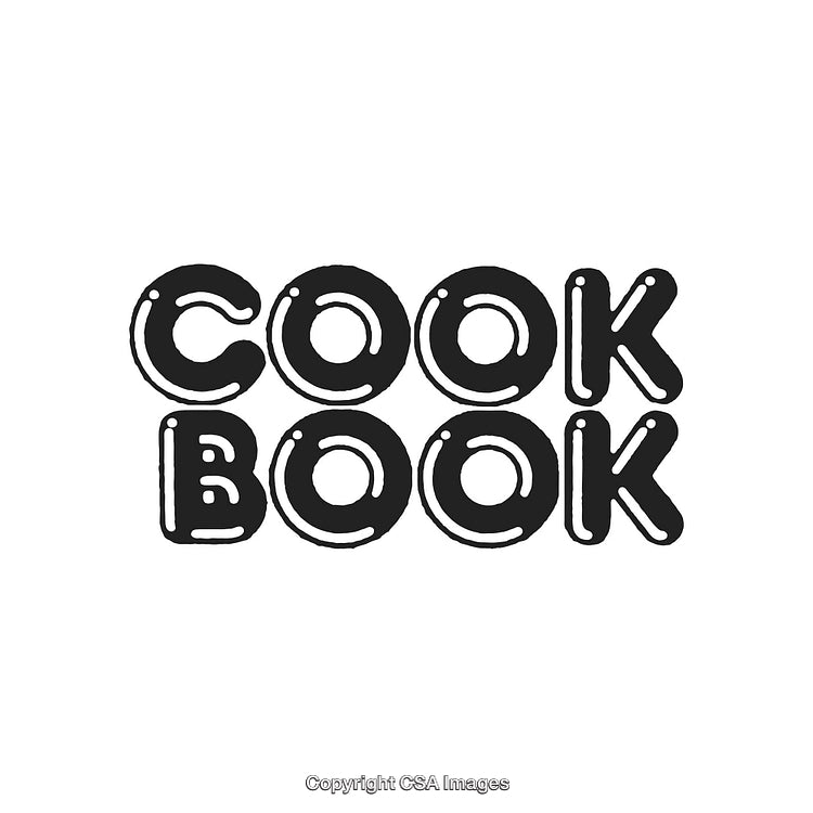 Stylish Typography Illustration Featuring the Word Cookbook in Bold Artistic Letters