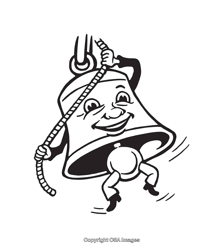Happy Smiling Bell Cartoon Illustration with Fun Energetic Vibes