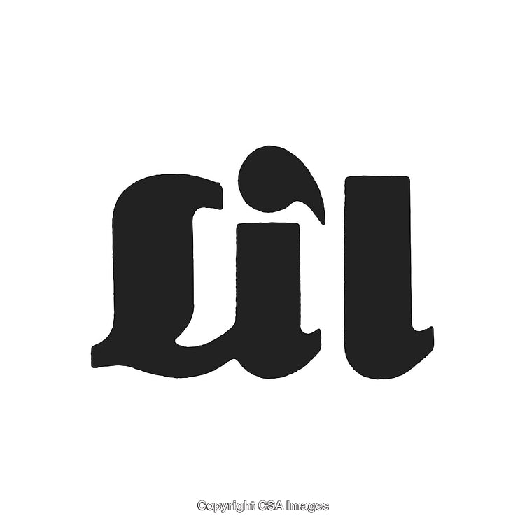 Stylized Black And White Illustration of Text Artwork Design