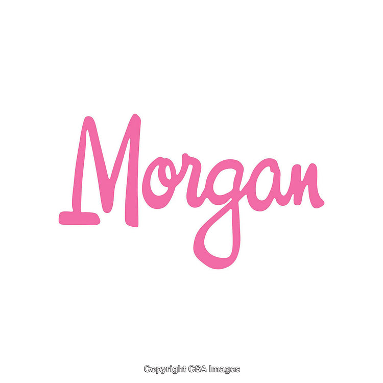 Pink Handwritten Text Logo with the Name Morgan in Stylized Font