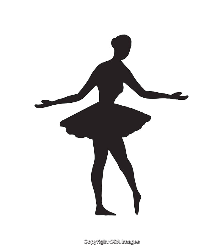 Silhouette Illustration of a Graceful Ballet Dancer in Elegant Pose