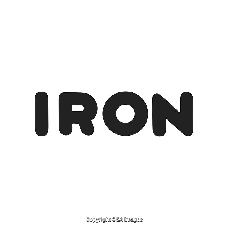 Modern Bold Typography of the Word 'Iron' on White Background