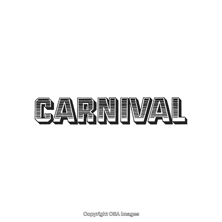 Vintage Carnival Typography Design with a Retro Black and White Style