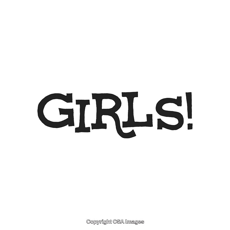 Stylized Black Text Illustration Featuring The Word 'Girls' on White Background