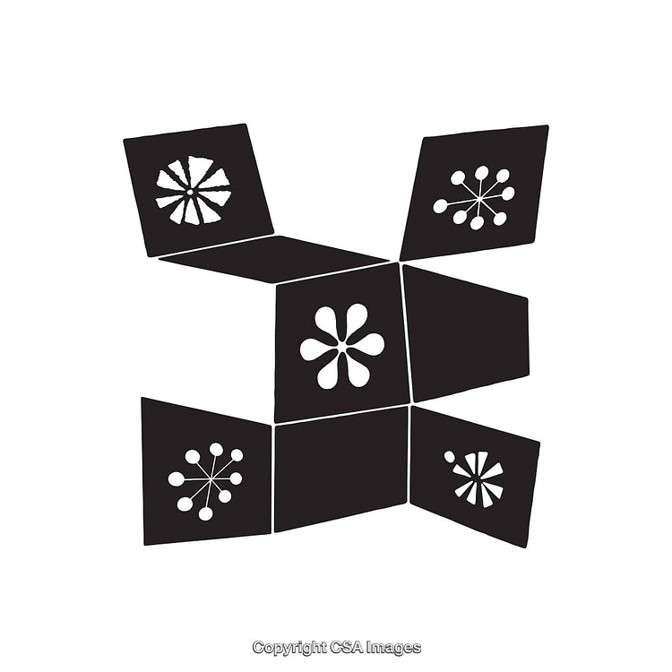 Abstract Black and White Geometric Shapes with Unique Symbols