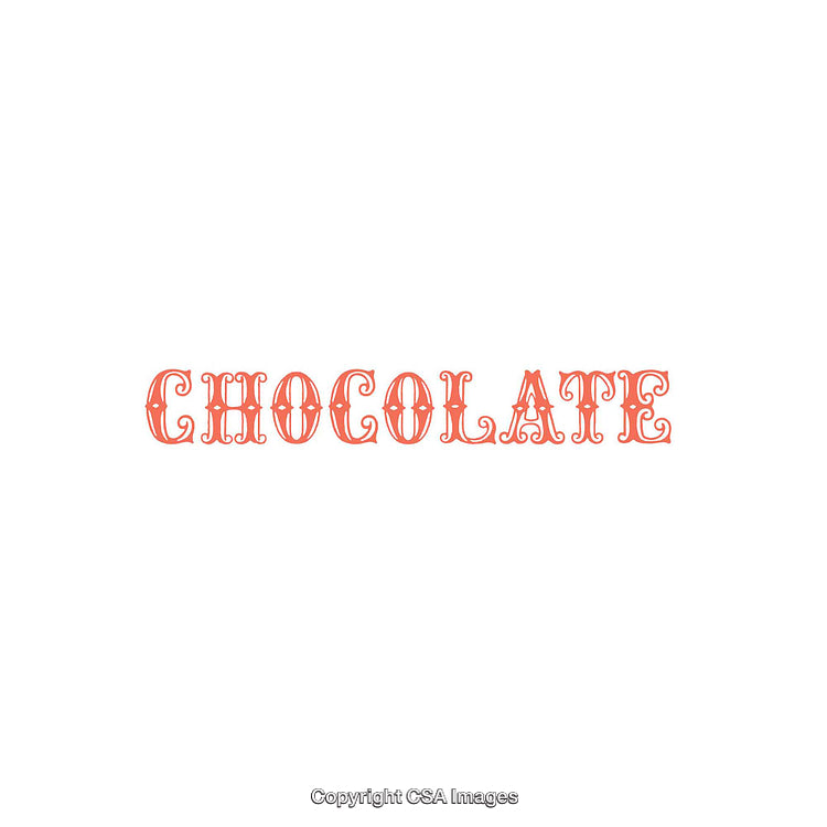 Stylized Text Art Depicting the Word Chocolate in Ornate Typography