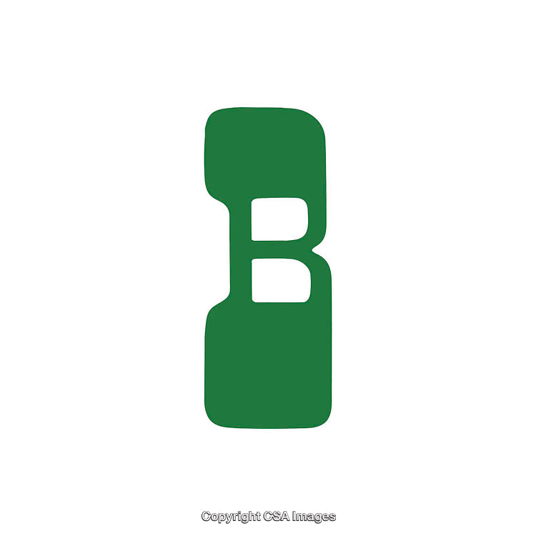 Bold Green Letter B on a White Background Design