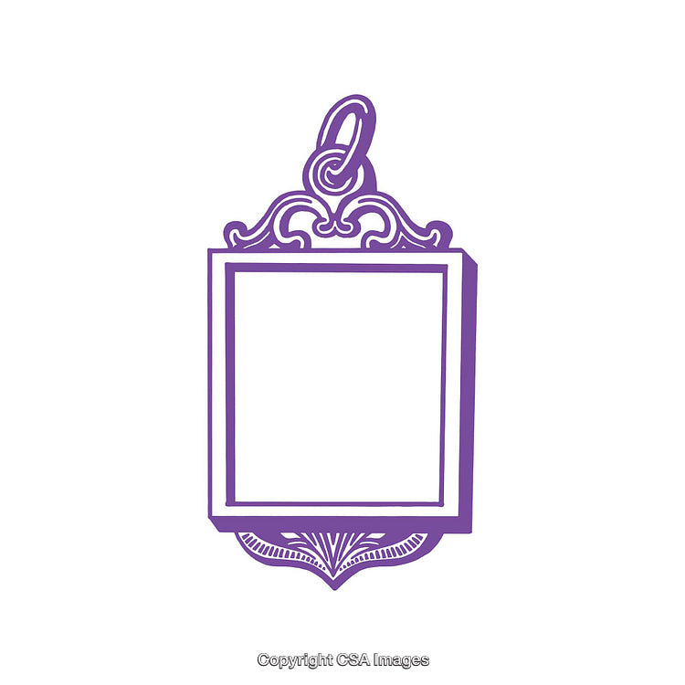 Decorative Violet Hanging Frame with Elegant Design and Ornamental Details