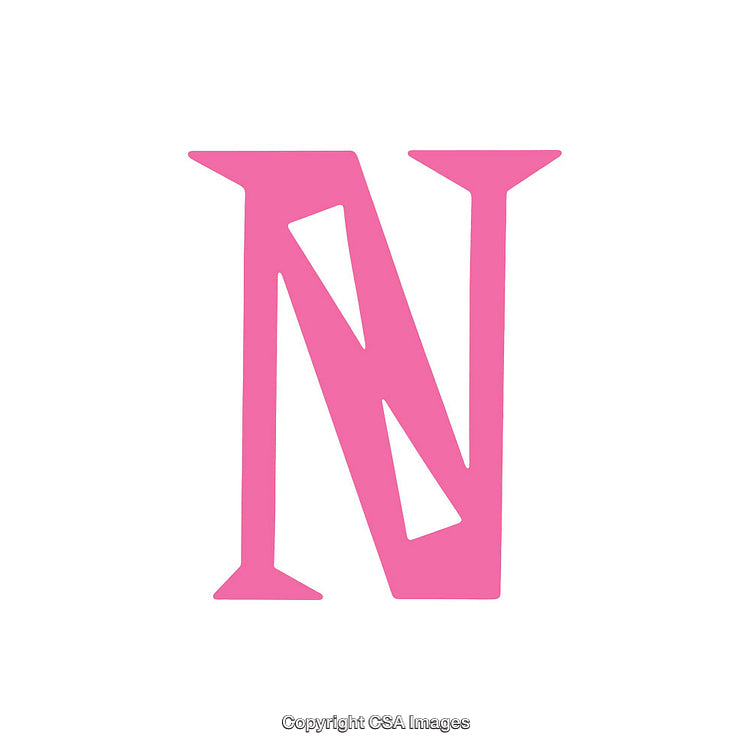 Pink Stylized Letter N Design on a White Background