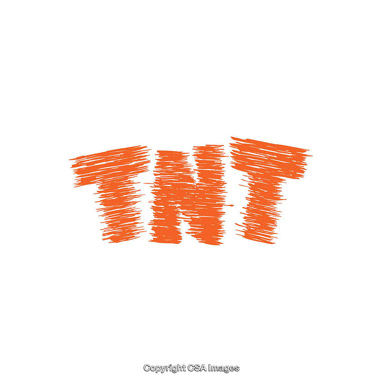 Orange Scribble Text Design Reading "TNT" on White Background