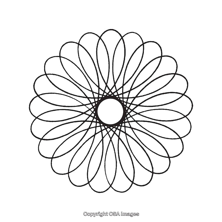 Geometric Abstract Pattern Featuring Intricate Black and White Circular Design