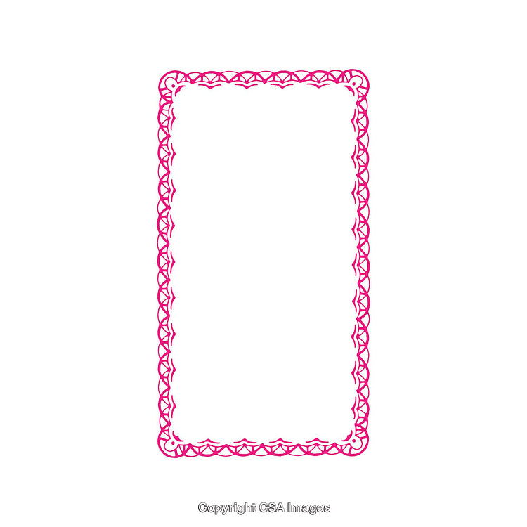 Elegant Pink Border Frame with Intricate Design on White Background