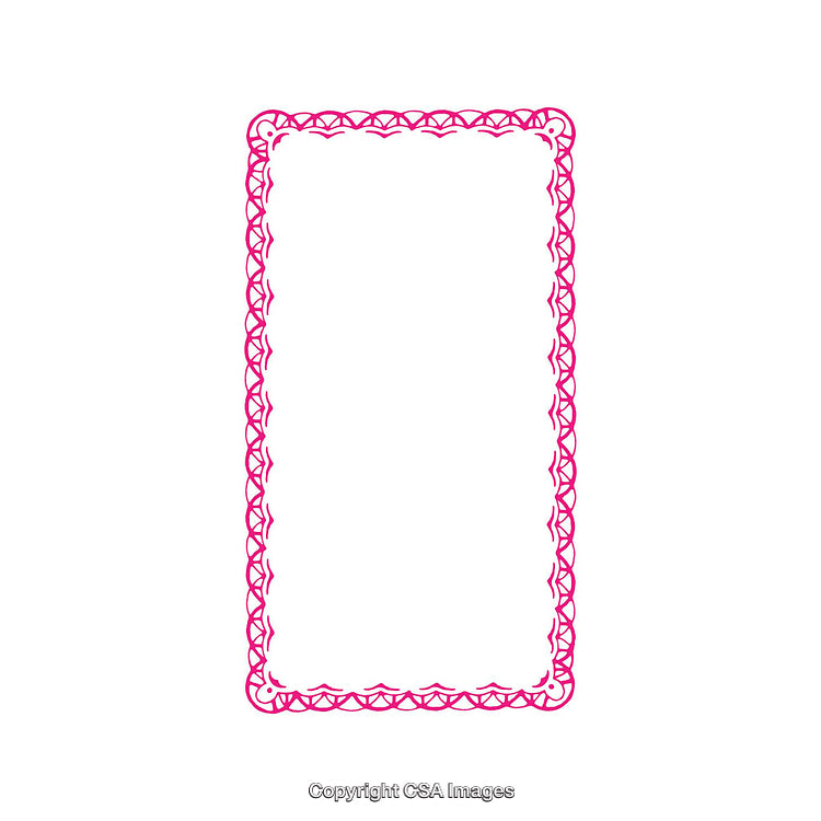 Elegant Pink Border Frame with Intricate Design on White Background