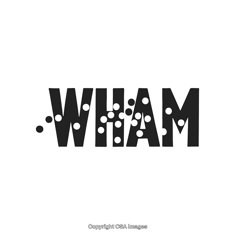 Minimalist Black and White WHAM Text With Creative Dot Patterns