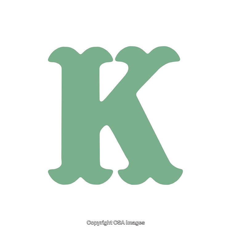 Green Stylized Letter K on a Plain White Background