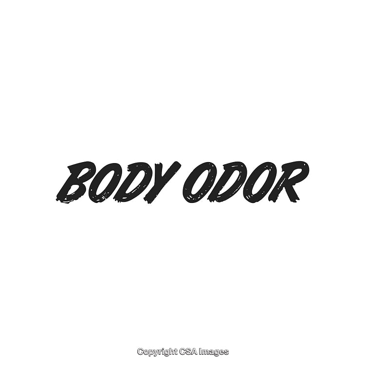 Bold Black Typography Highlighting the Phrase 'Body Odor' on White Background