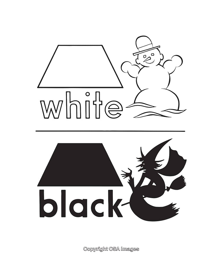 Black and White Line Art with Opposite Concept Illustrations
