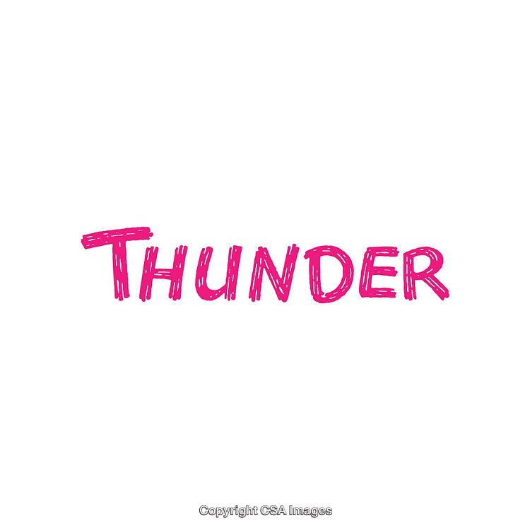 Bold Pink Thunder Text on a Clean White Background
