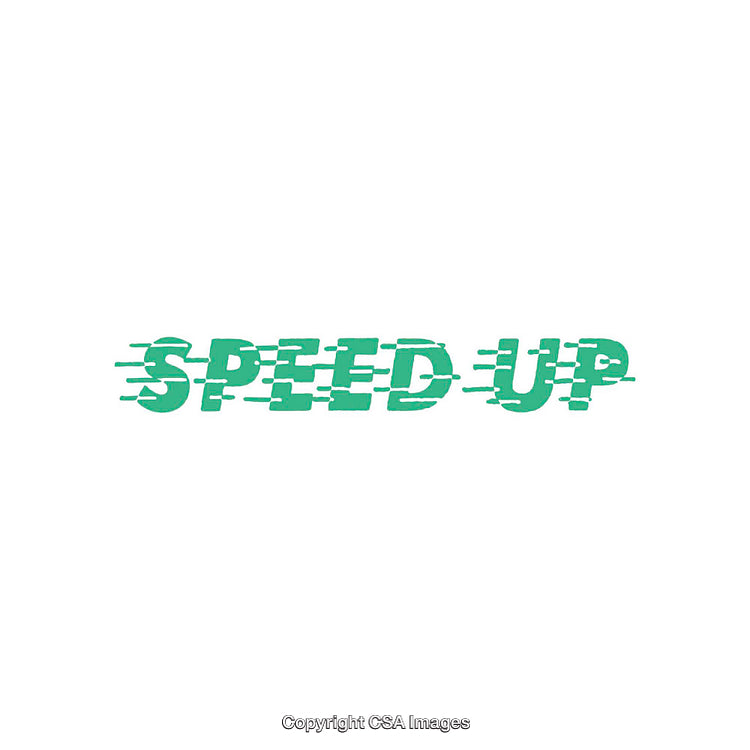 Green Text Effect Design Displaying Speed Up Motion Concept