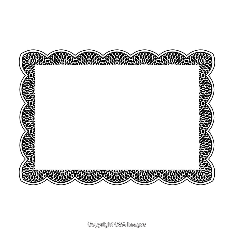 Intricate Black and White Decorative Border with Lace Patterned Frame Design