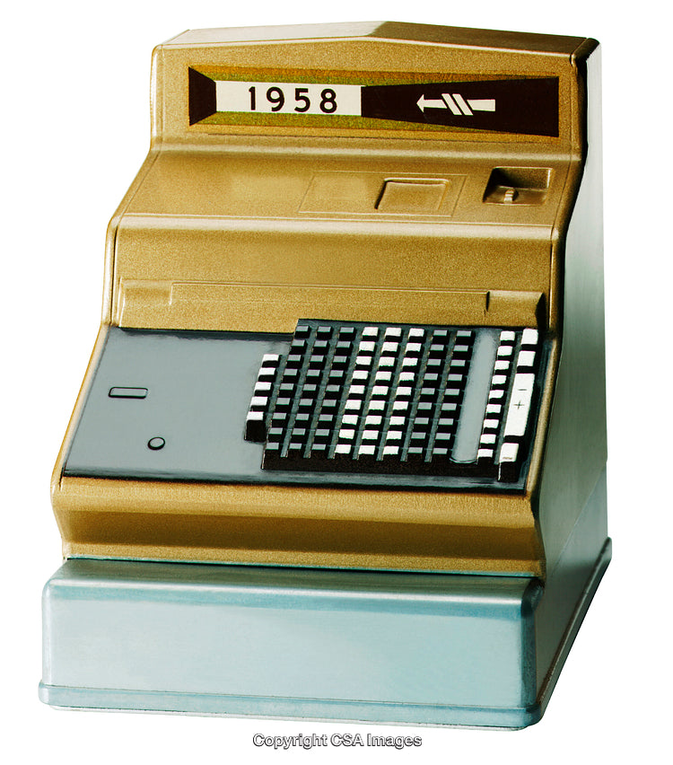 Vintage Toy Replica of Retro Cash Register from 1958 Era