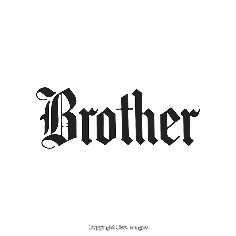 Elegant Blackletter Typography Featuring the Word Brother in Bold Black Style