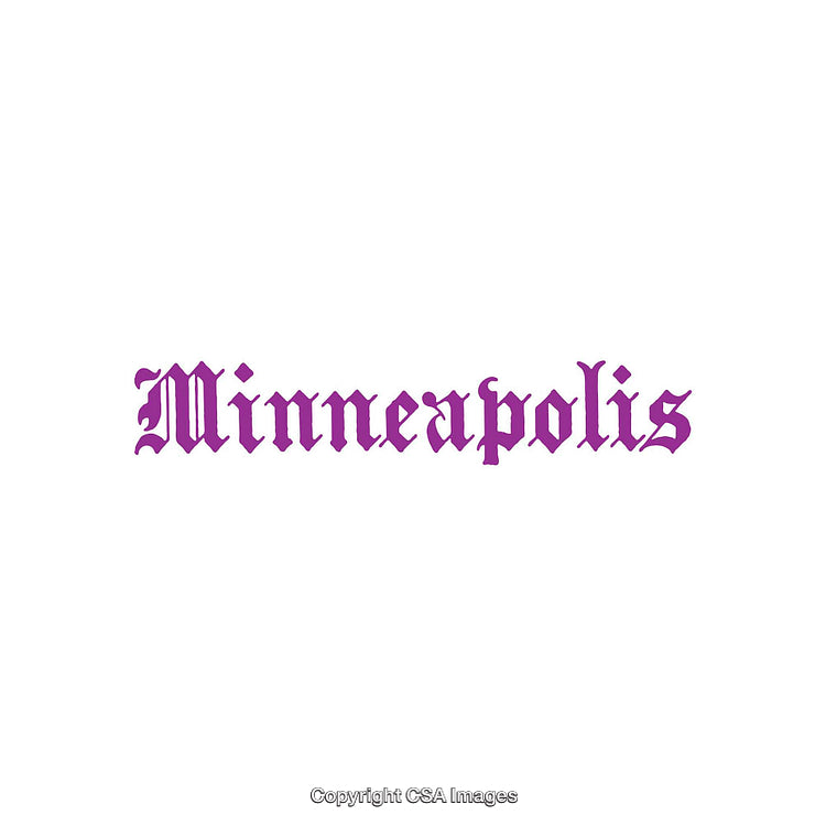 Vintage Minneapolis Text Design in Gothic Style Typography