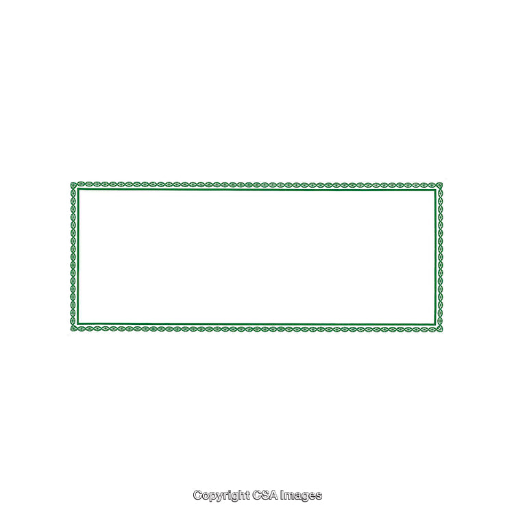 Rectangular Green Ornate Border Design on a White Background