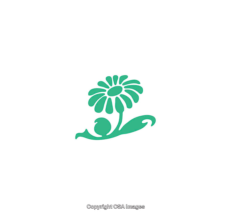 Minimalist Green Flower Icon with a Clean and Modern Design