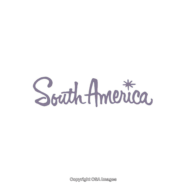 South America Text Design in Handwritten Script with Star Accent