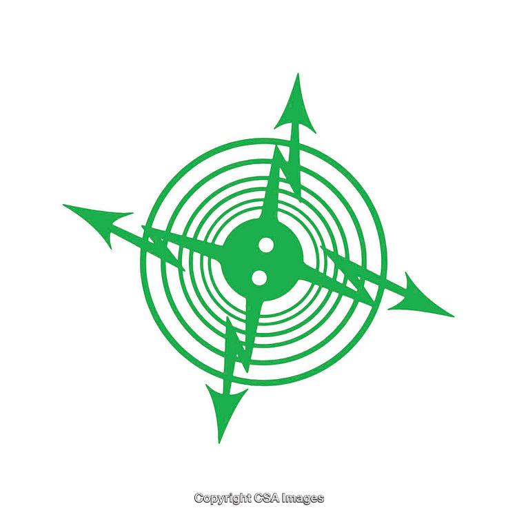 Abstract Green Circular Design With Arrows in All Directions