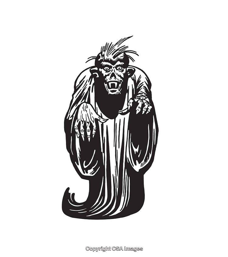 Detailed Black and White Art of a Mythical Creature