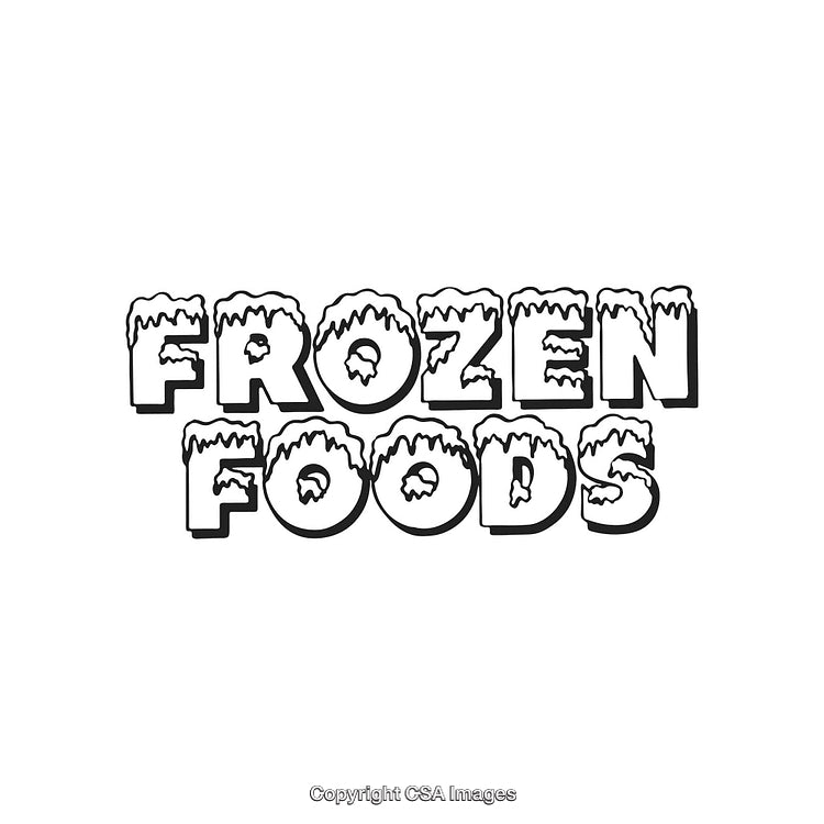 Bold Frozen Foods Logo Design with Ice-Themed Typeface