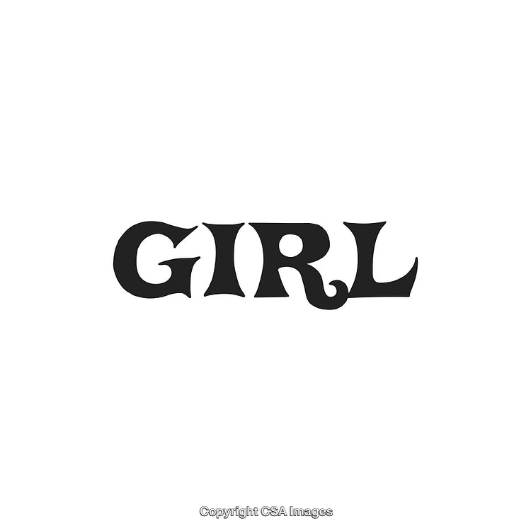 Stylized Word Art Depicting the Word 'Girl' in Artistic Lettering