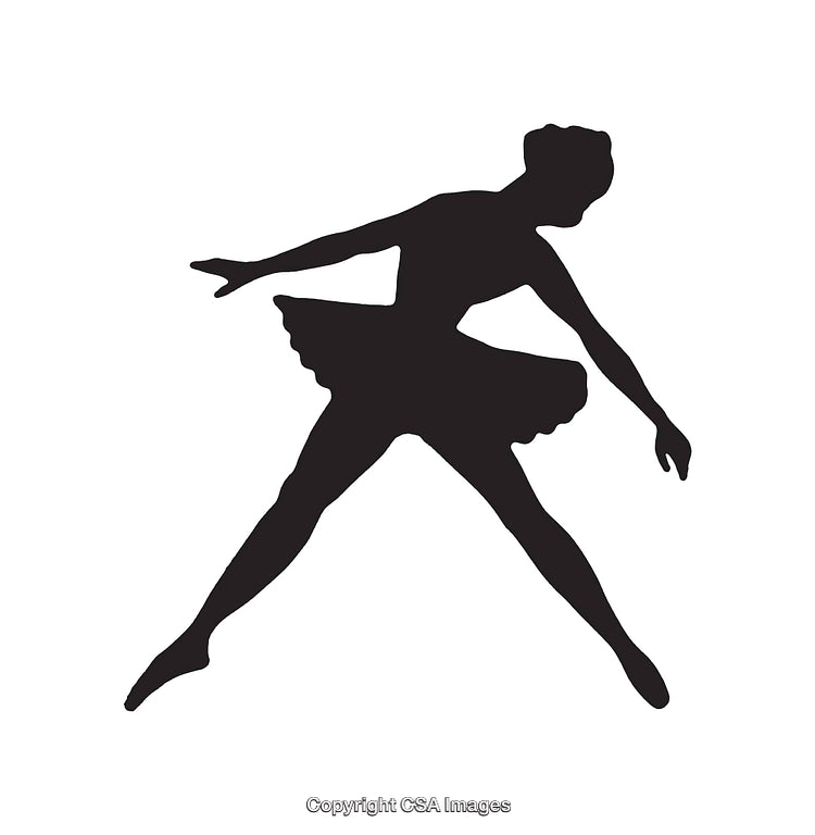 Silhouette Illustration of a Graceful Ballet Dancer in Motion