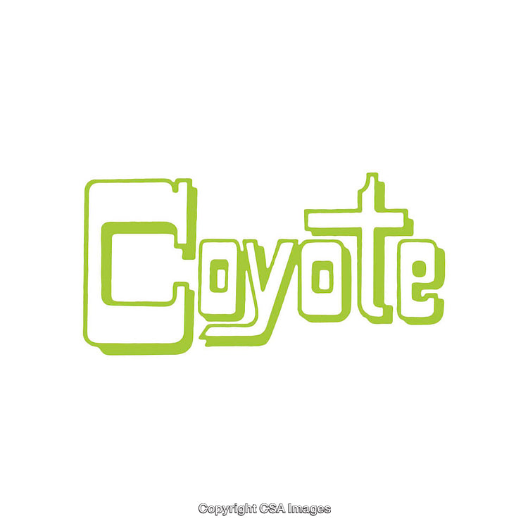 Modern Coyote Typography With Lime Green Text Style on White Background
