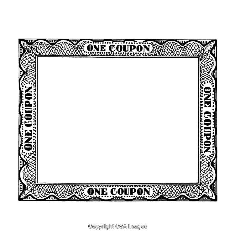 Decorative Black and White Coupon Border with Ornate Detailing