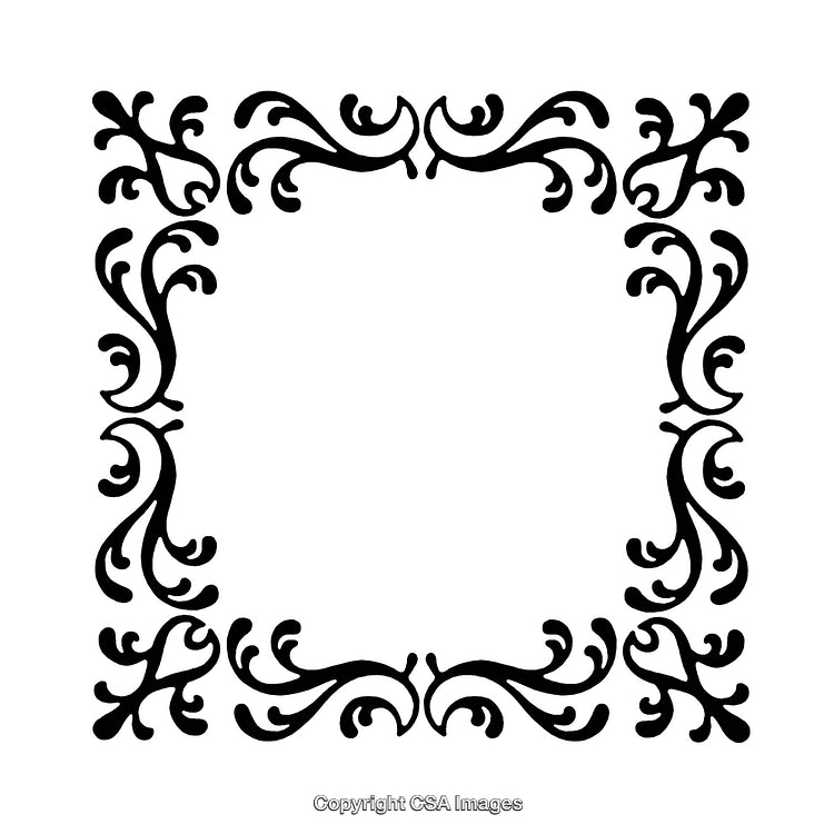 Elegant Black And White Ornamental Border Design For Decorative Applications