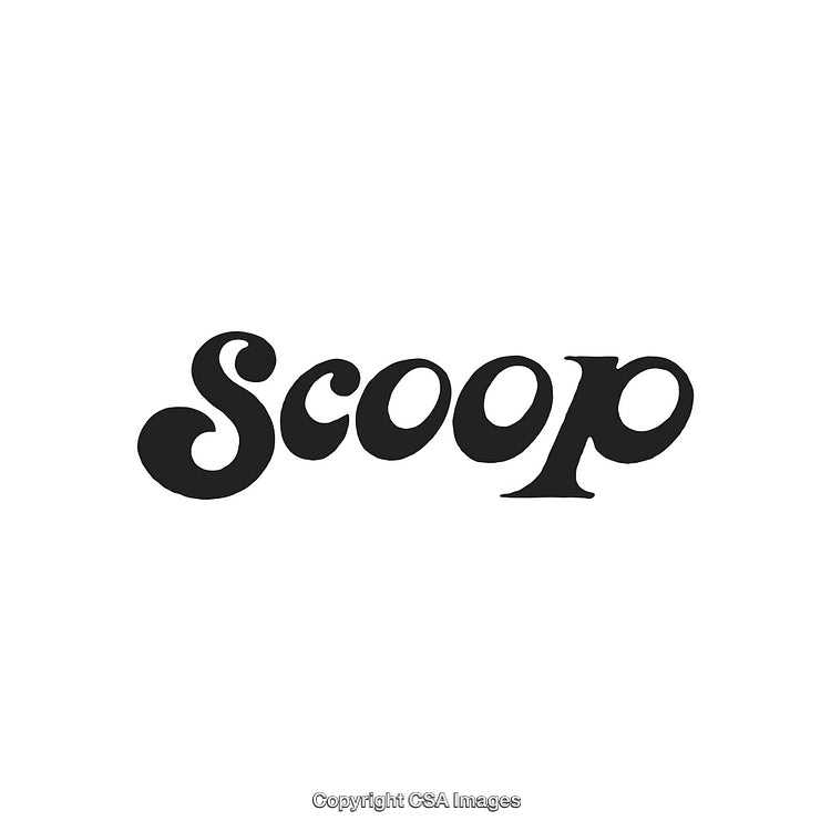 Bold Black Typography of the Word Scoop in Artistic Lettering Design