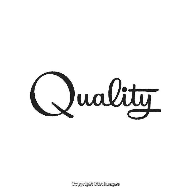 Artistic Calligraphy of the Word Quality in a Simple Black and White Design