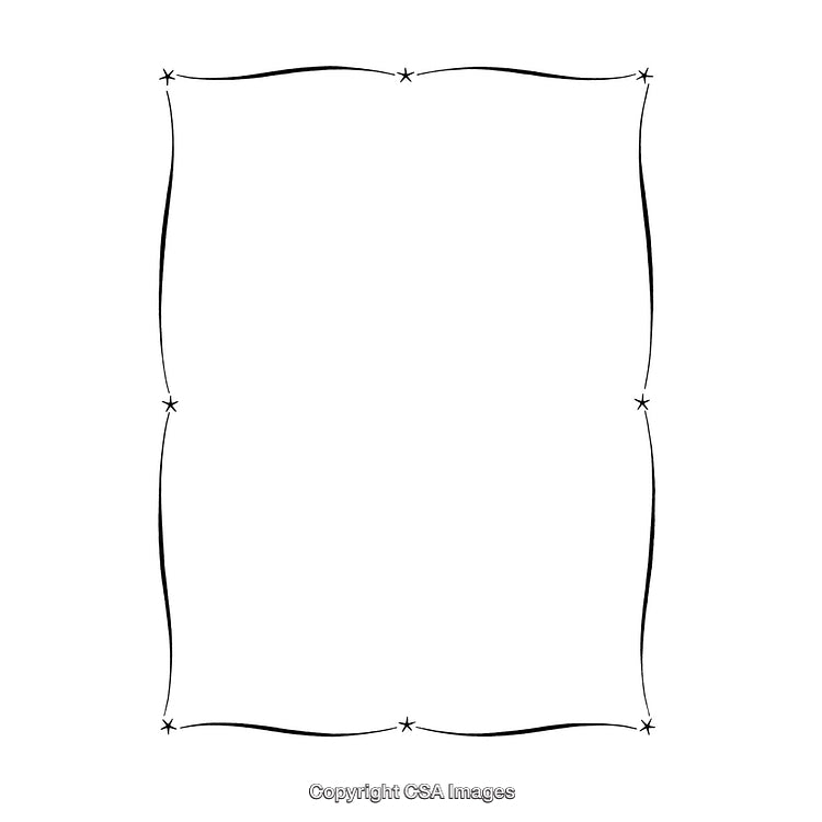 Elegant Black and White Border Design With Decorative Stars
