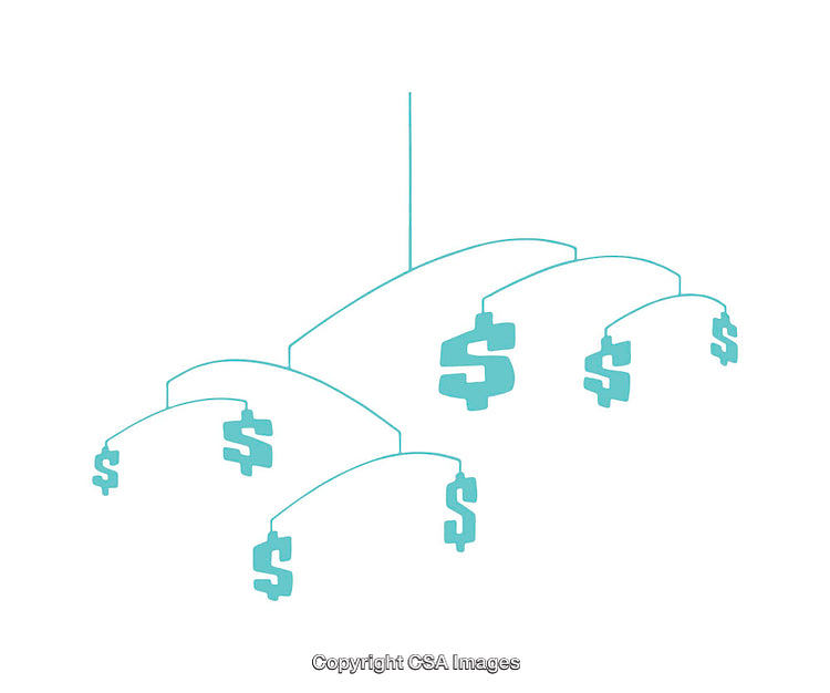 Abstract Dollar Sign Mobile Concept with Minimalistic Design Style