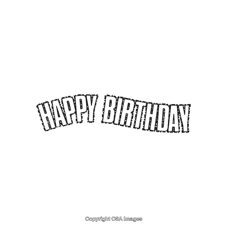 Happy Birthday Text in Stylish Font Design on White Background
