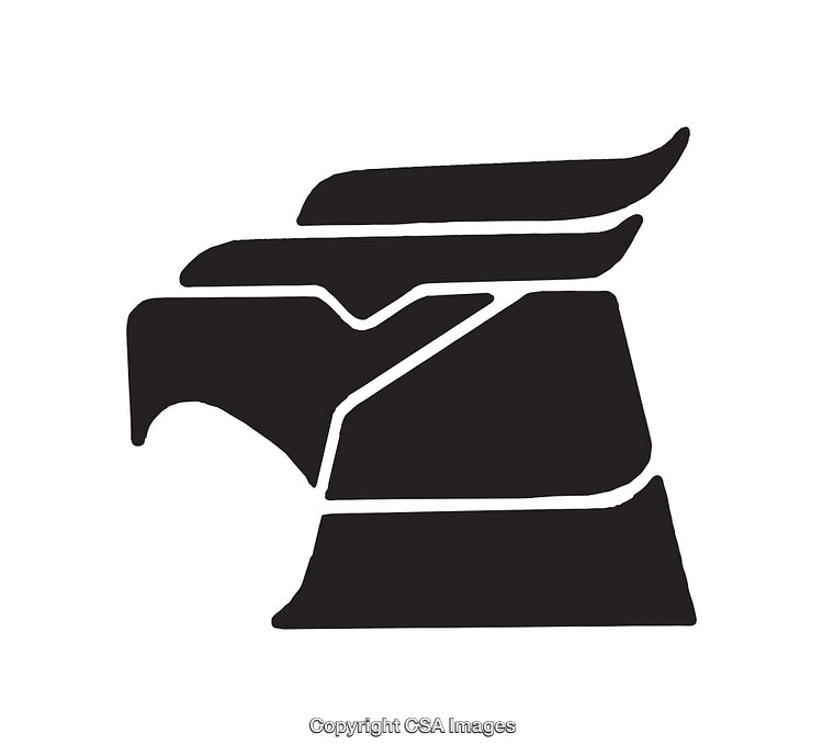 Stylized Black and White Illustration of an Eagle Head