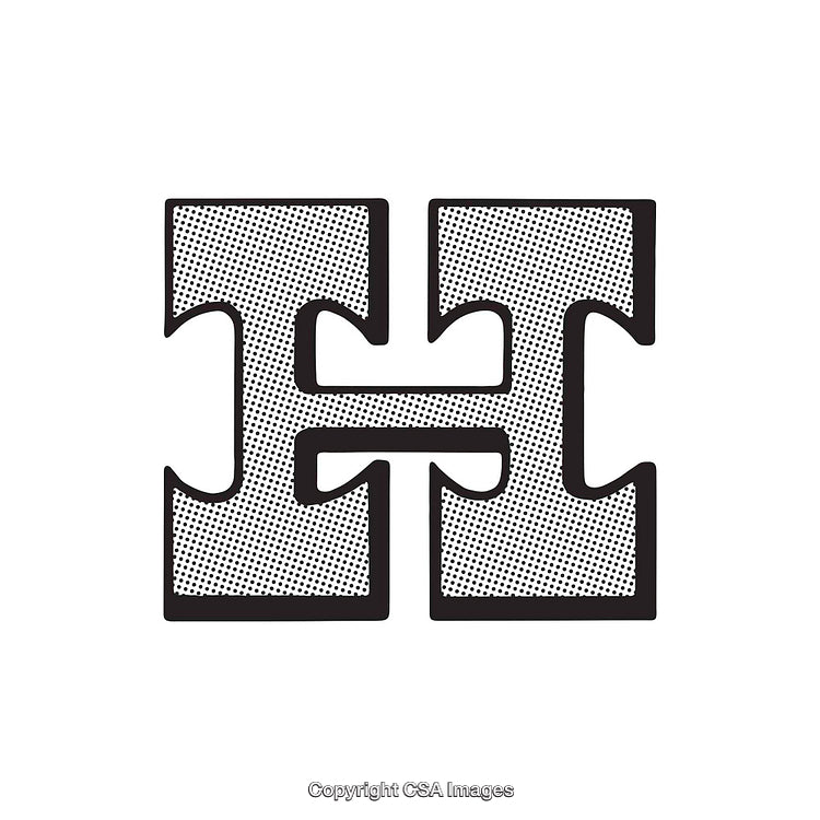 Vintage Halftone Letter H Design in Bold Style