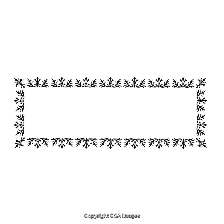 Elegant Black and White Floral Decorative Border Template Design