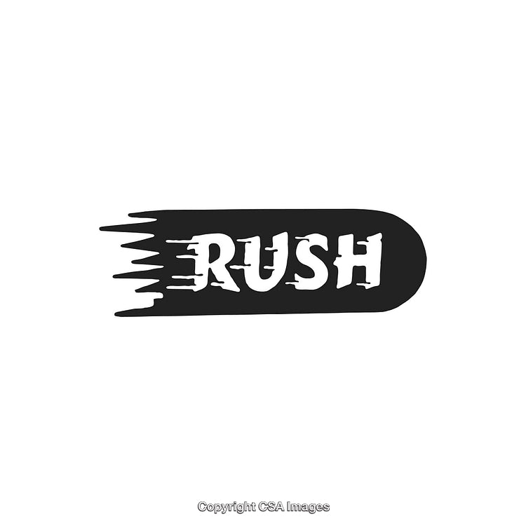 Dynamic Rush Logo with Speed Motion Effect on White Background