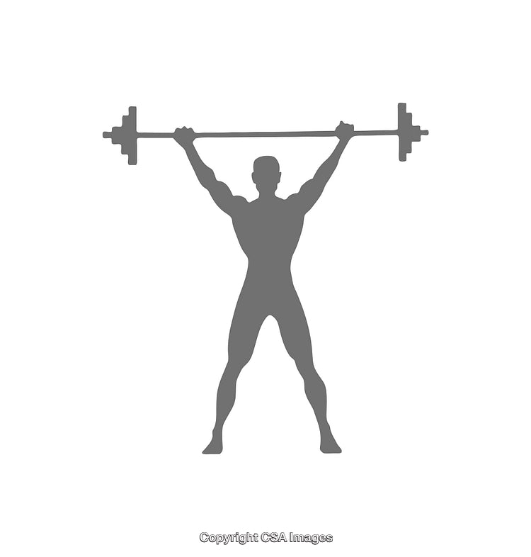 Silhouette Icon of a Weightlifter Holding a Barbell Overhead