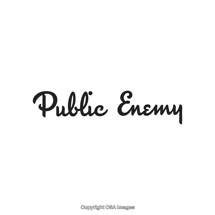 Simple Chic Display of 'Public Enemy' Typography in Black Script